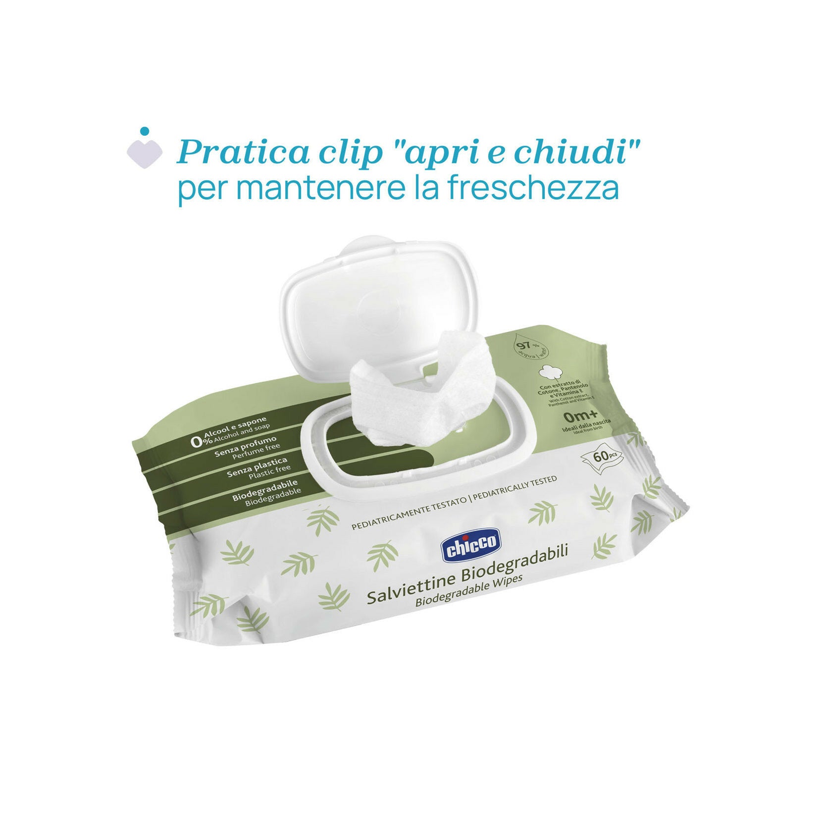 Chicco Salviettine Biodegradabili 60 Pezzi-3