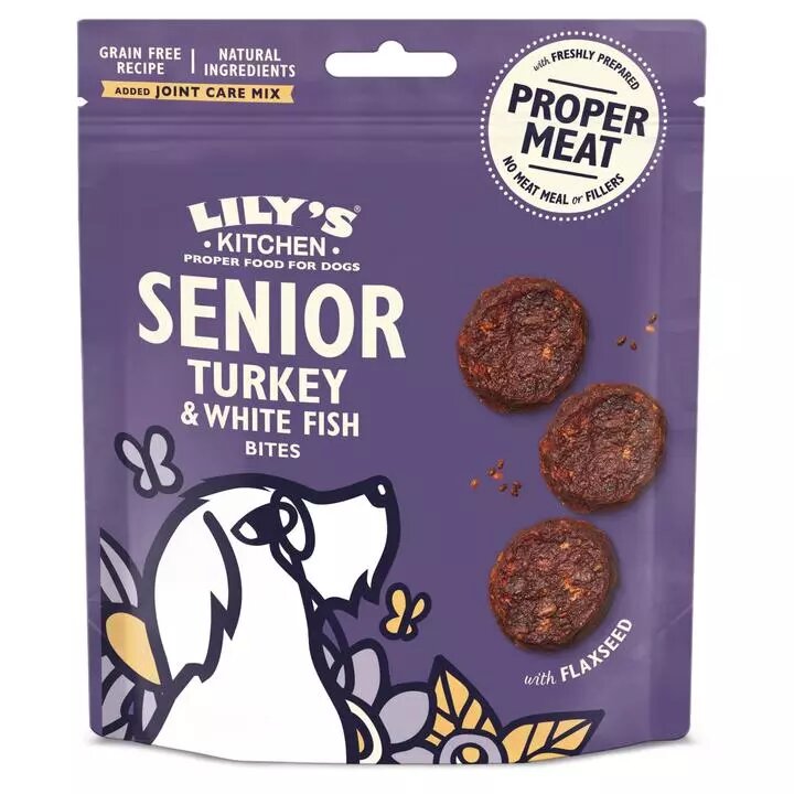Lily's Kitchen Senior Turkey and White Fish Bites Snacks Dog 70g-1