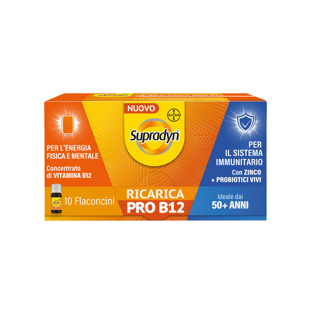 Supradyn Ricarica PRO B12 Integratore Adulti 50+ con Vitamina B12 e Zinco 10 Flaconcini-1