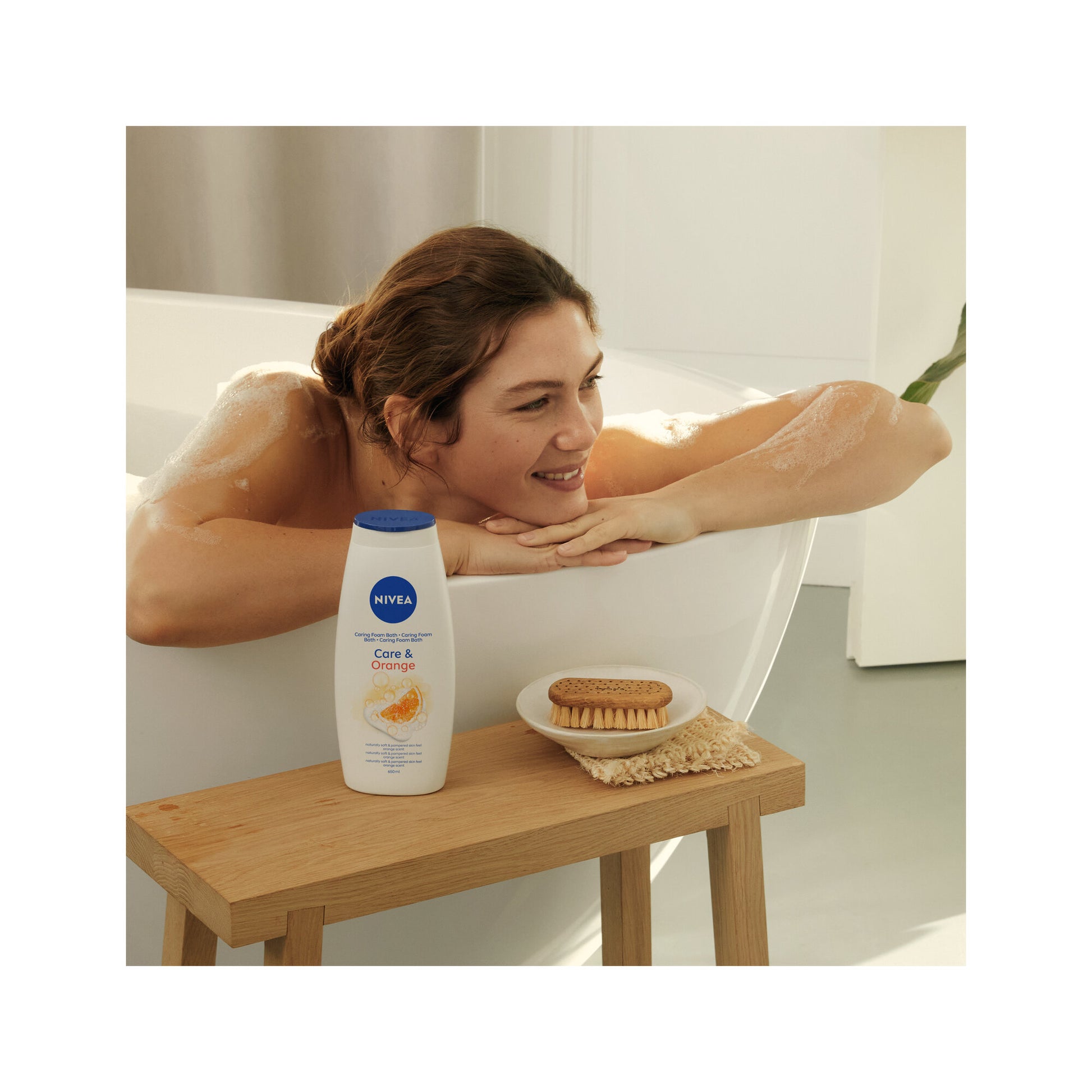 Nivea Bagnodoccia Care & Orange Bagnoschiuma in Crema Detergente Al Profumo Di Arancia 650ml-2