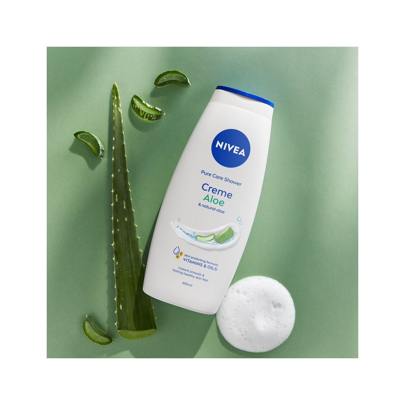 Nivea Bagnodoccia Care & Aloe Bagnoschiuma Cremoso E Idratante Al Profumo Di Aloe Vera 650ml-4
