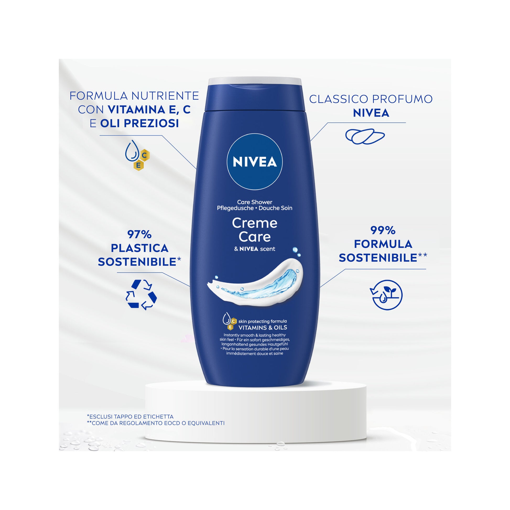 Nivea Bagnodoccia Creme Care Bagnoschiuma Cremoso E Idratante Al Profumo Di Nivea Creme 650ml-2