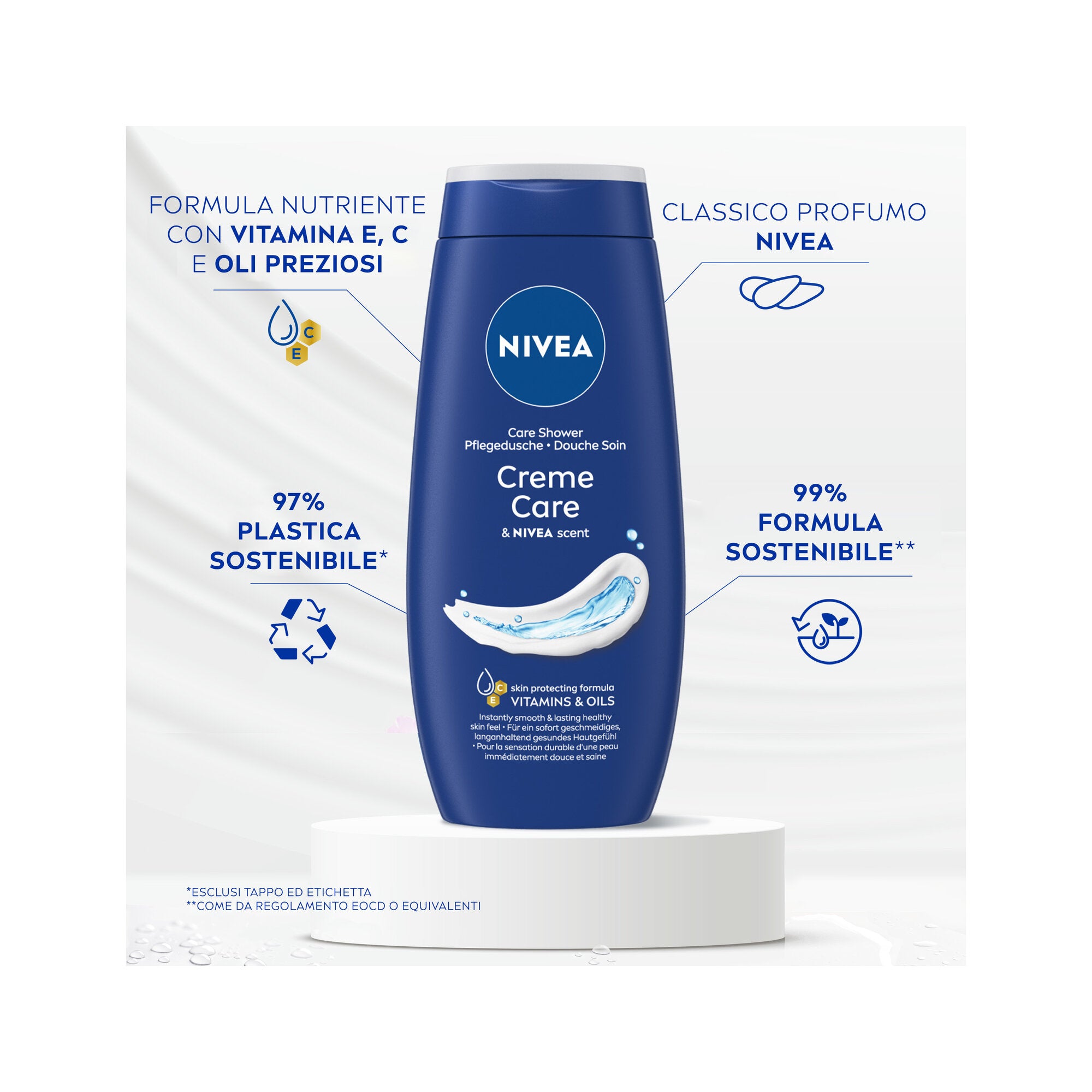 Nivea Bagnodoccia Creme Care Bagnoschiuma Cremoso E Idratante Al Profumo Di Nivea Creme 650ml-2