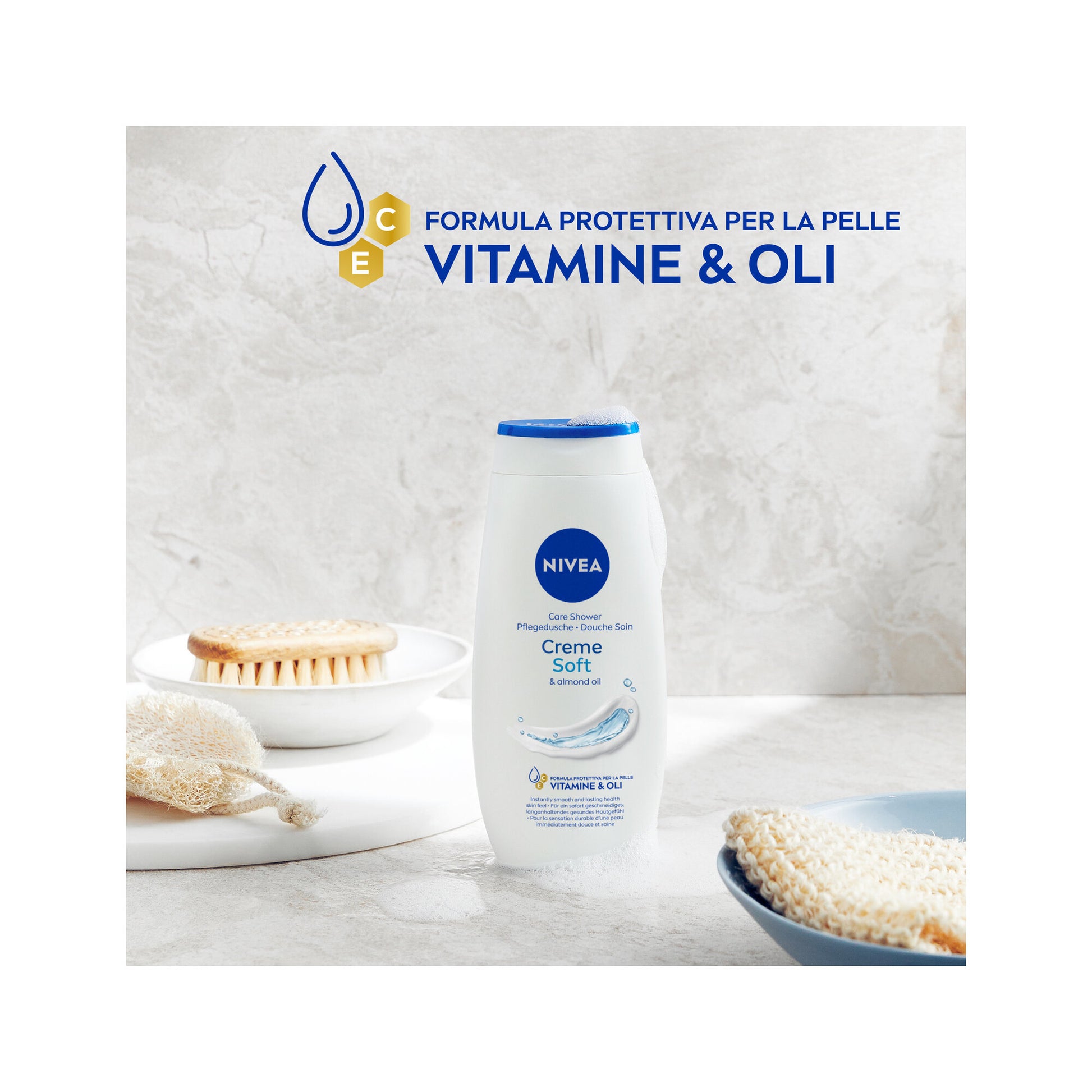 Nivea Bagnodoccia Creme Soft Bagnoschiuma Cremoso Con Olio Di Mandorla Delicato E Idratante 650ml-2