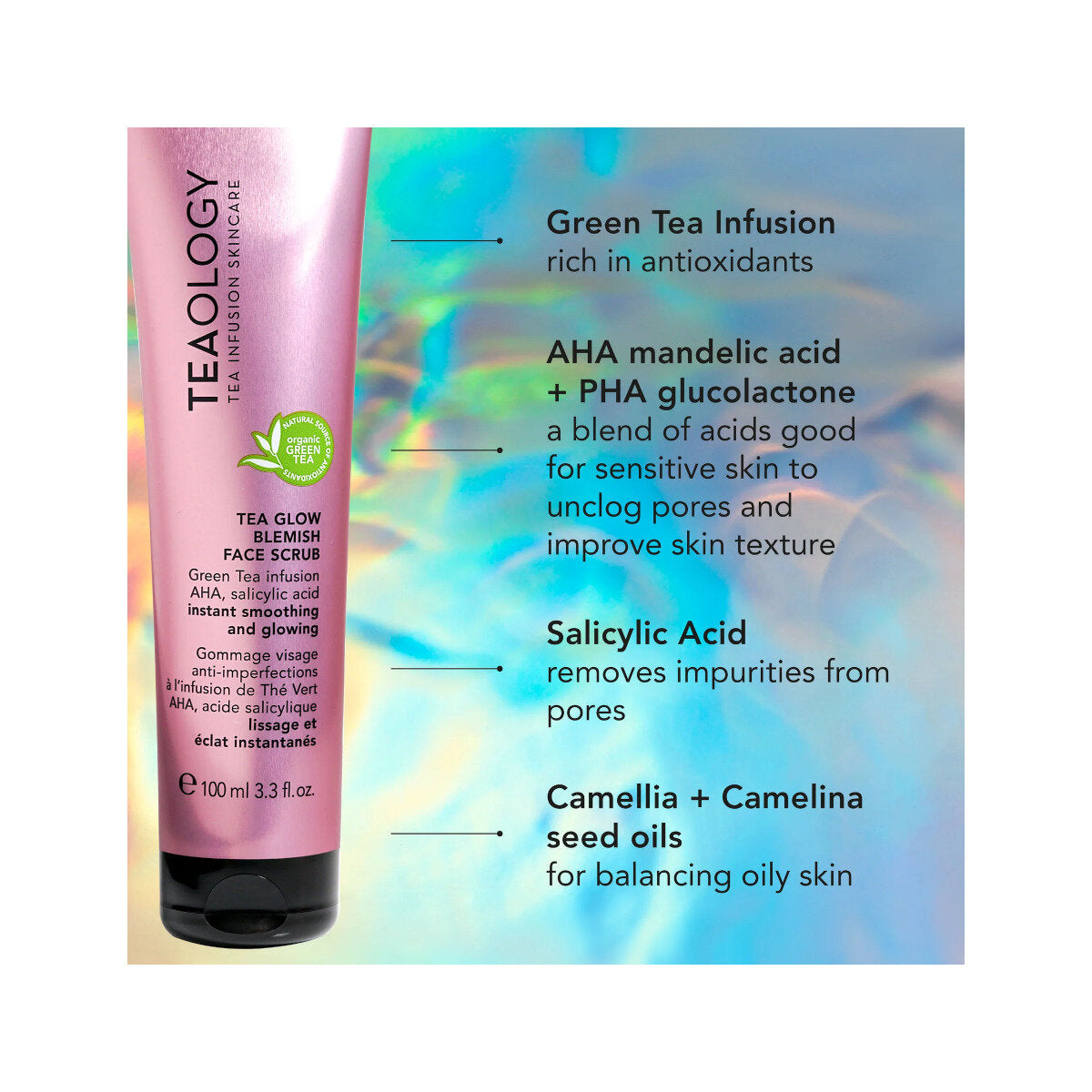 Teaology Tea Glow Esfoliante Viso Anti-Imperfezioni 100ml-3