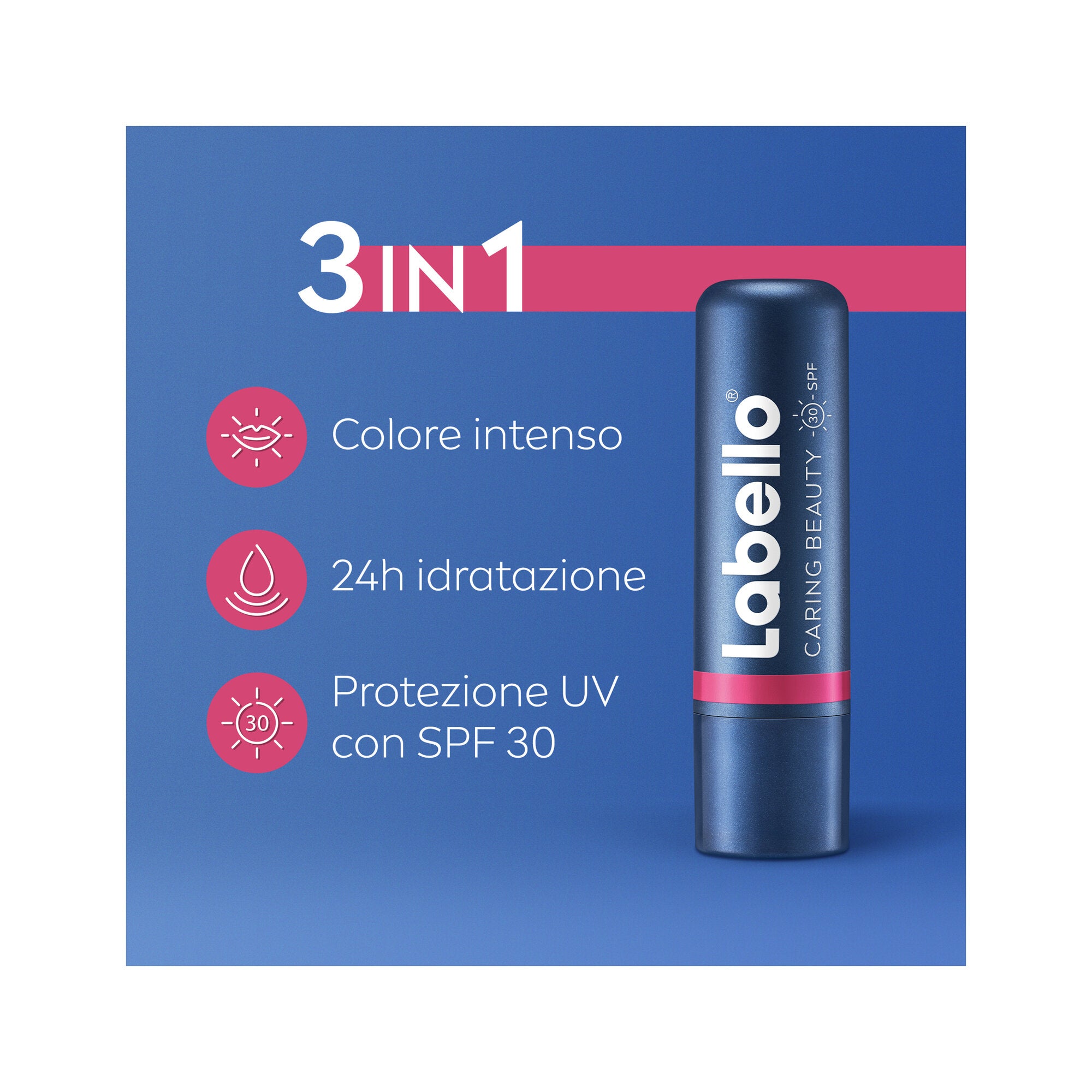 Labello Caring Beauty Lip & Cheek Pink Spf30 Burrocacao Labbra E Guance Colorato Rosa 4,8g-2