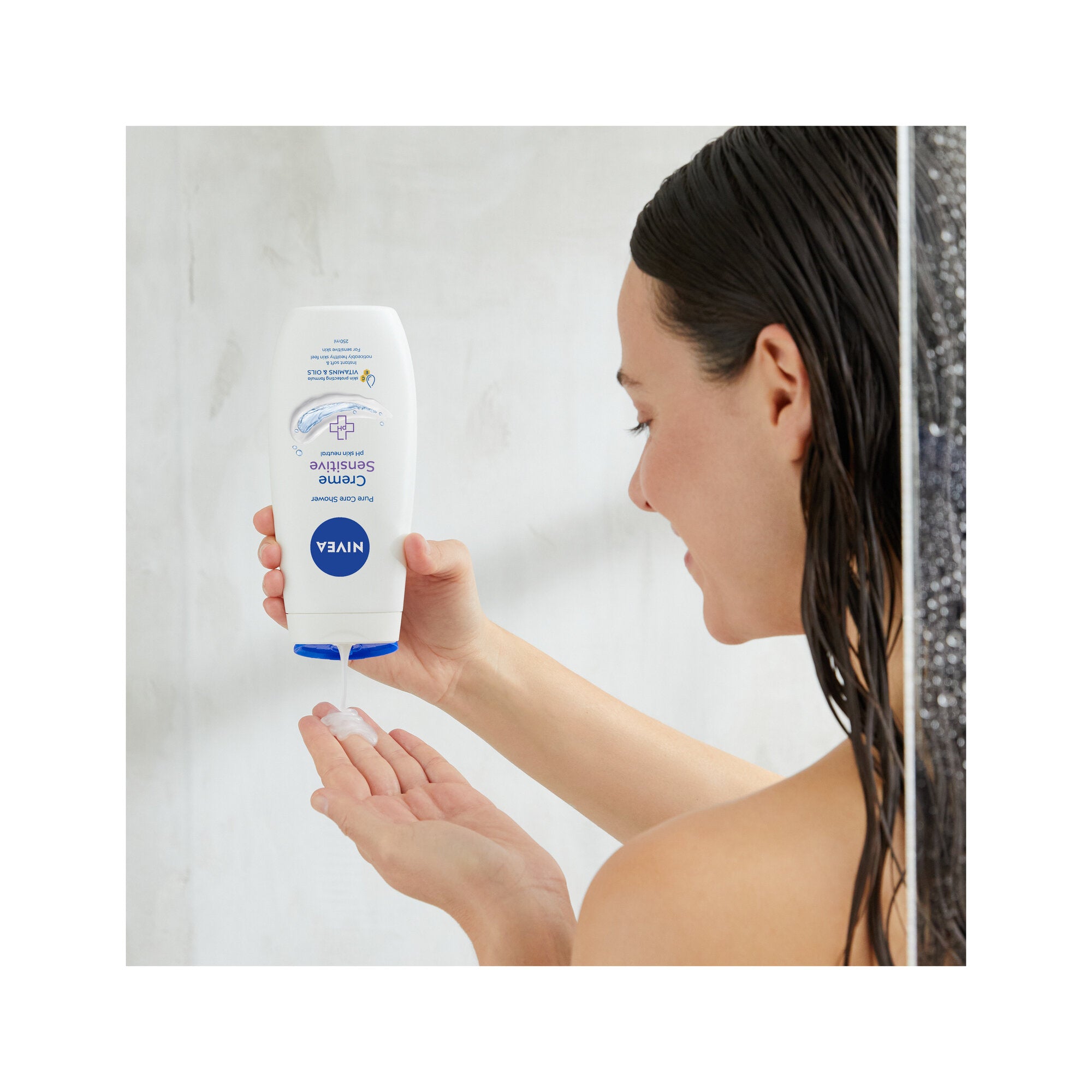 Nivea Bagnodoccia Creme Sensitive Bagnoschiuma in Crema Detergente Per Pelli Sensibili 250ml-2