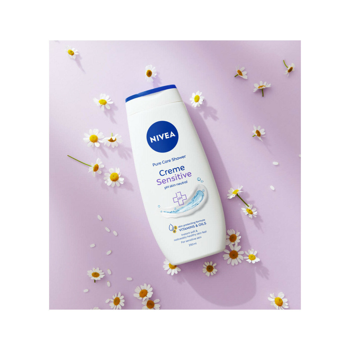 Nivea Bagnodoccia Creme Sensitive Bagnoschiuma in Crema Detergente Per Pelli Sensibili 250ml-3
