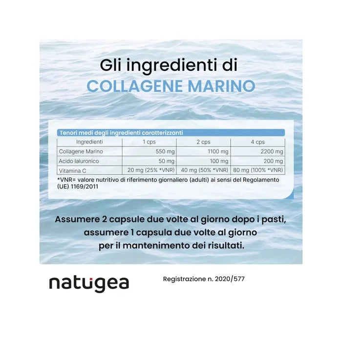 Natugea Collagene Marino Idrolizzato Peptan F HD Con Acido Ialuronico E Vitamina C 120 Capsule-22