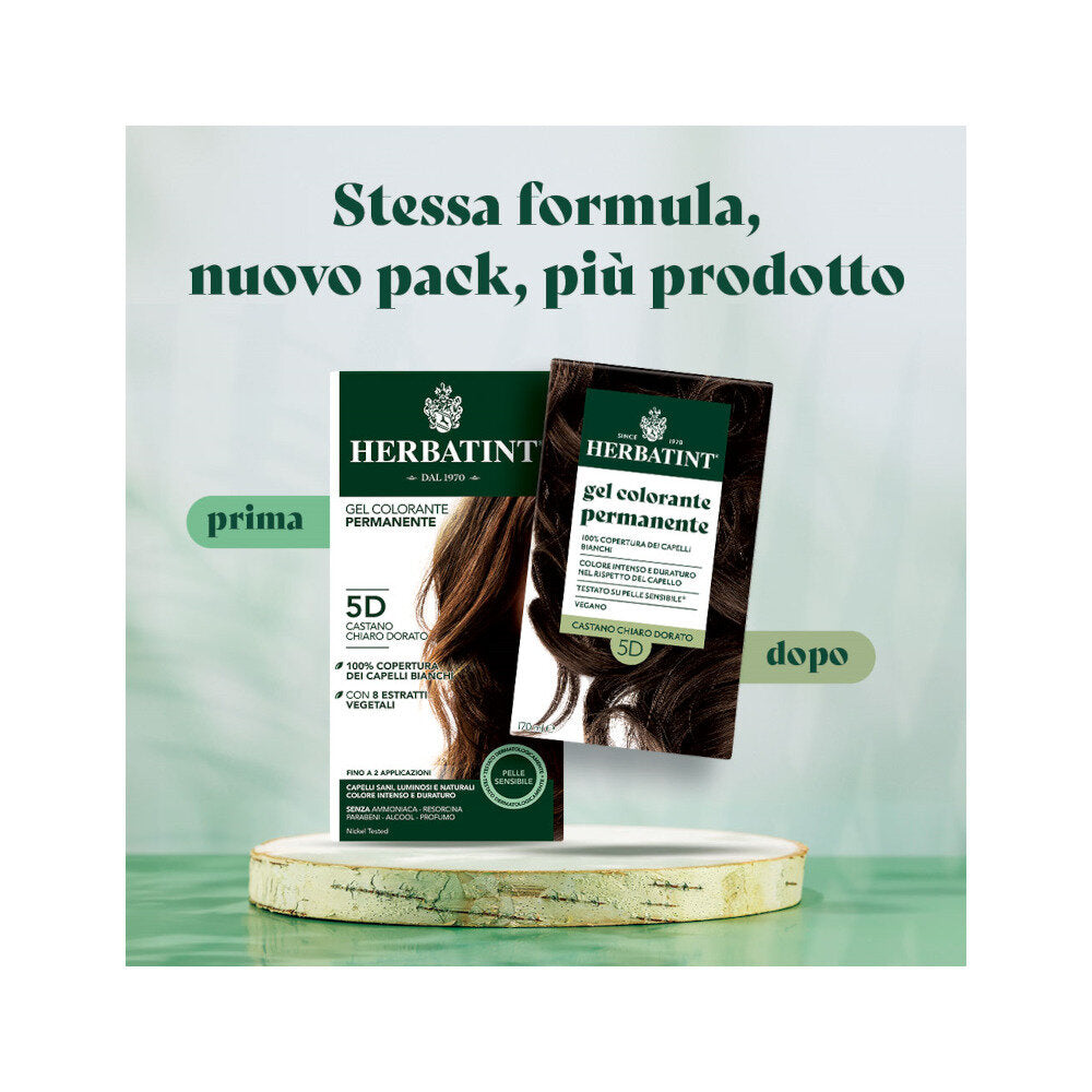 Herbatint Gel Colorante Permanente 5D Castano Chiaro Dorato 170ml-6