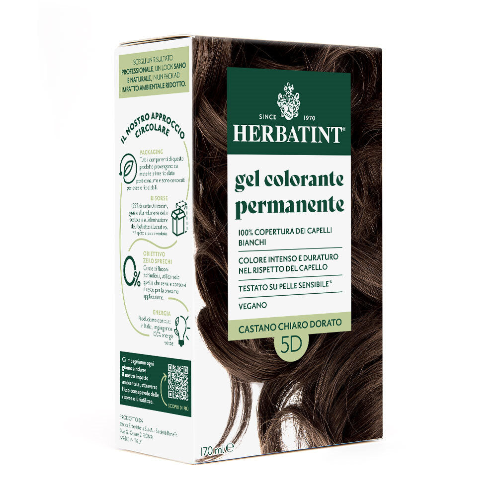 Herbatint Gel Colorante Permanente 5D Castano Chiaro Dorato 170ml-1