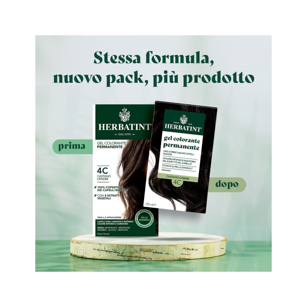Herbatint Gel Colorante Permanente 4C Castano Cenere 170ml-6