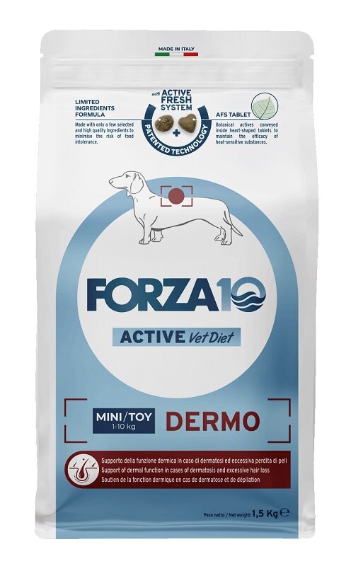 Forza10 Active Vet Diet Dermo Crocchette Pesce Per Cani Adulti Taglia Mini 1,5kg-1