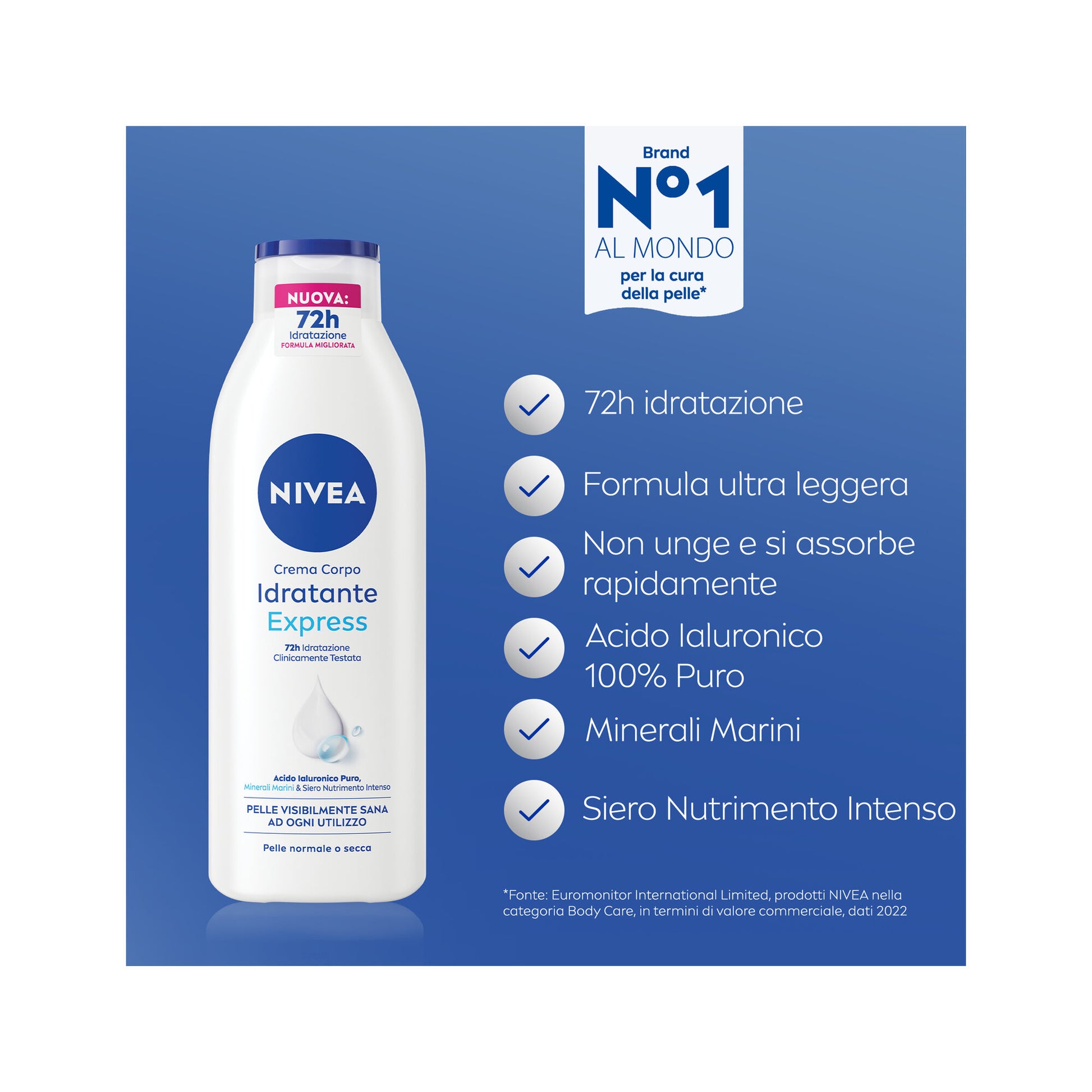 Nivea Crema Corpo Idratante Express Crema Corpo Idratante 72 Ore per Pelle Normale E Secca 250ml-2