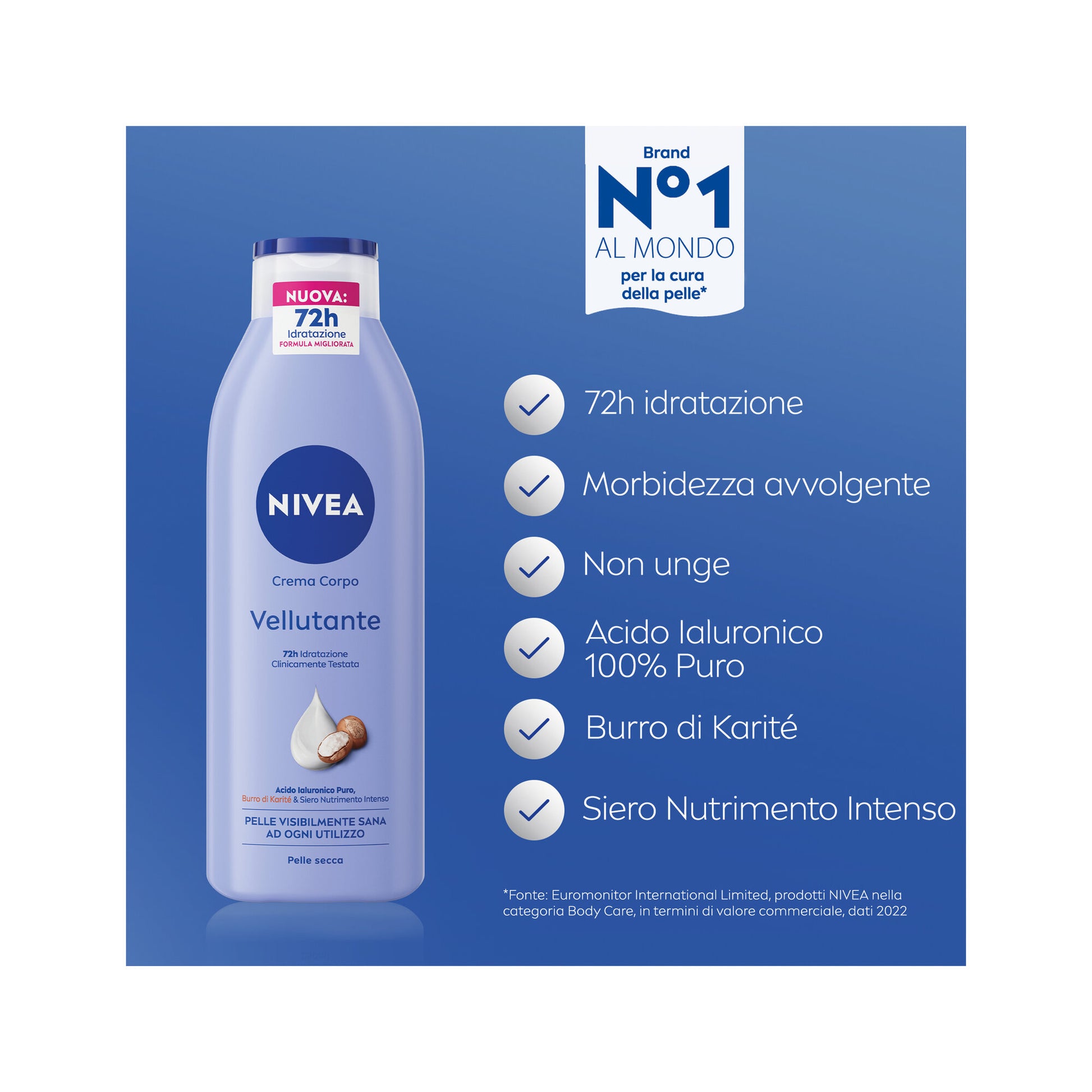 Nivea Crema Corpo Vellutante Crema Corpo Idratante 72 Ore E Vellutante Per Pelle Secca 250ml-2