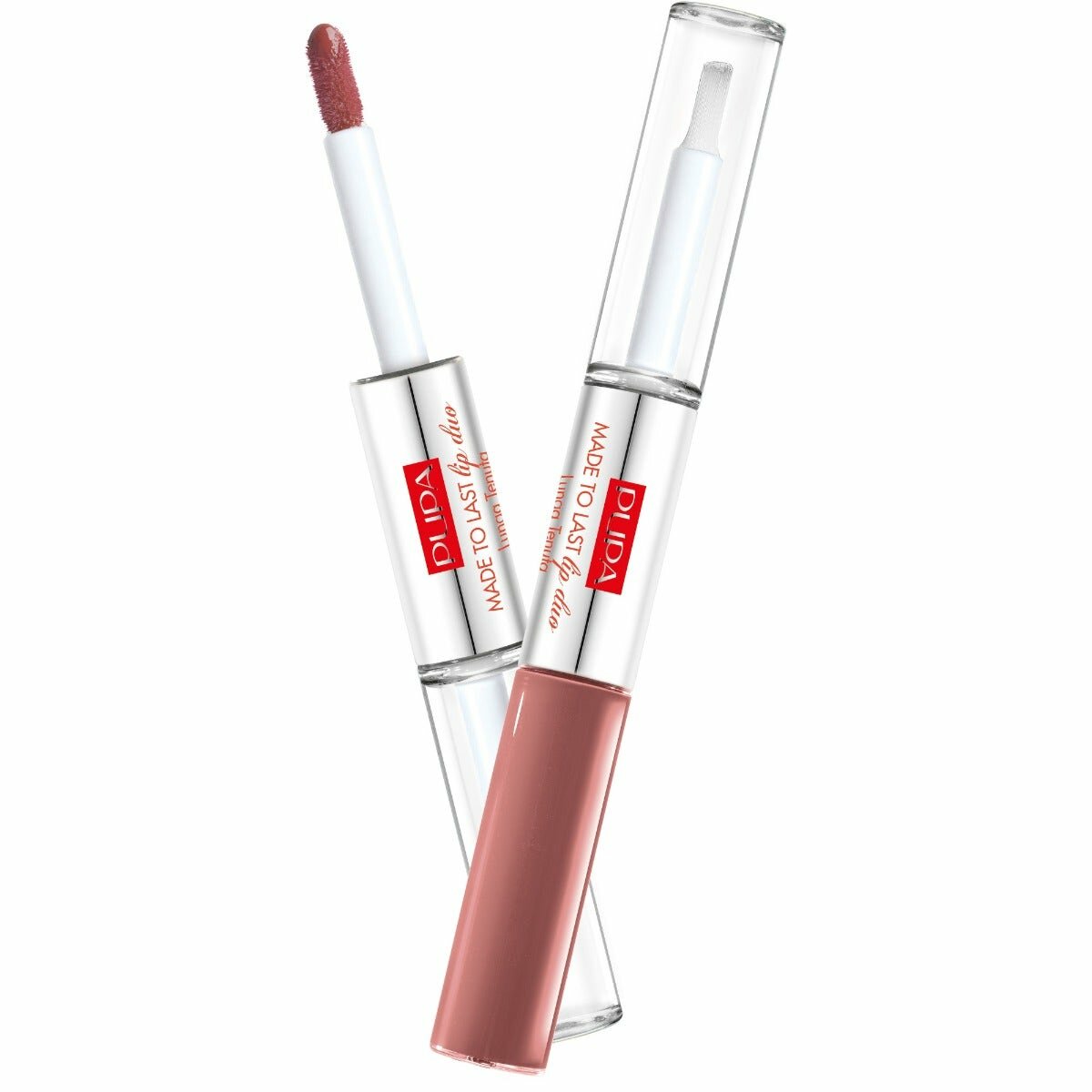 Pupa Made to Lip Duo Rossetto liquido Colore&Topcoat waterproof n. 011 Natural Brown-2