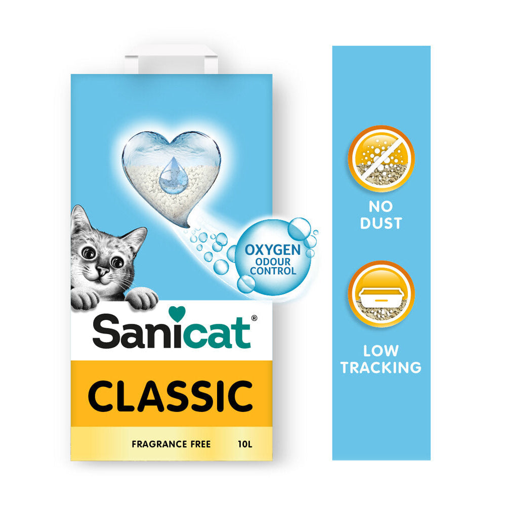 Sanicat Classic lettiera minerale assorbente senza profumo per gatti 10L-2