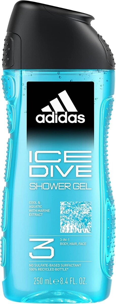 Adidas Ice Dive Gel Doccia Bagnoschiuma 3in1 250ml-1