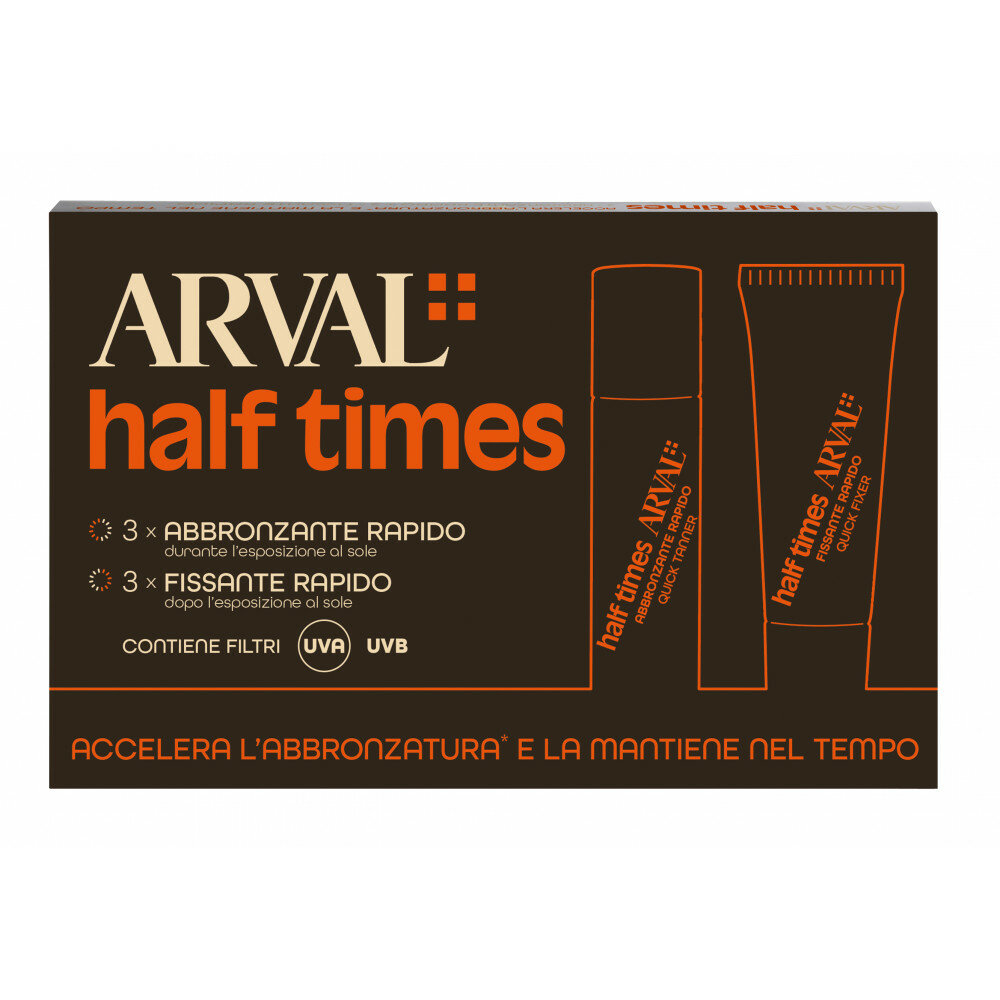 Arval Sun Half Times SPF6 Abbronzante Rapido + Fissante Rapido 3x10 ml-1