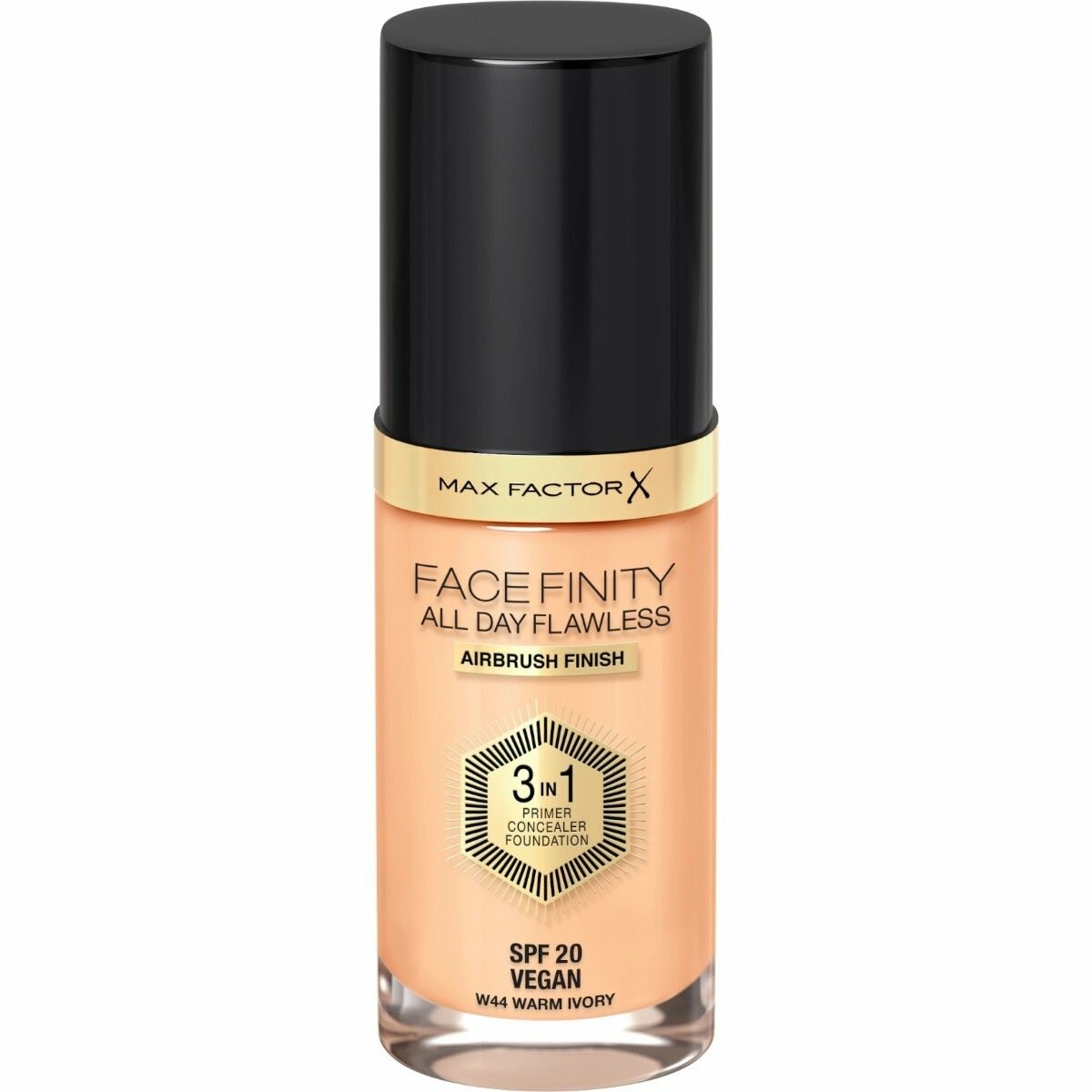 Max Factor Fondotinta Facefinity All Day Flawless 3in1 44 Warm Ivory 30ml-1