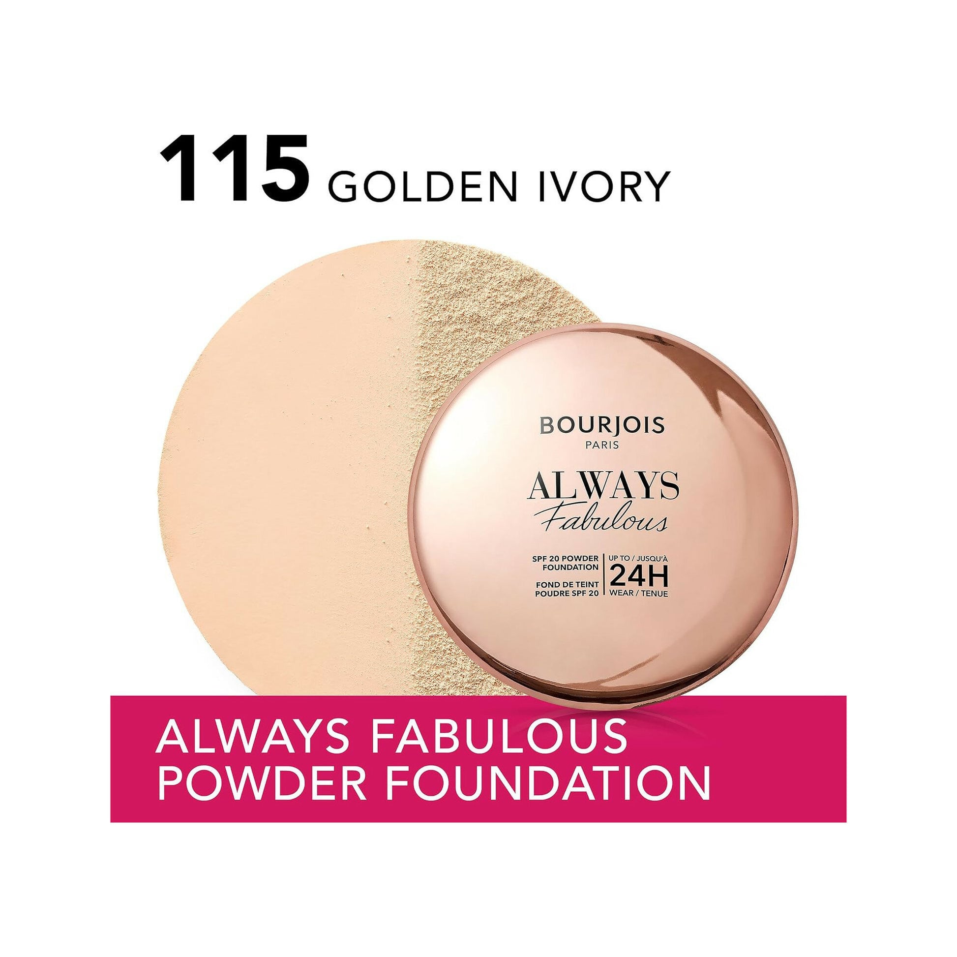 Bourjois Always Fabulous Fondotinta Compatto In Polvere 115 Golden Ivory 7g SPF20-1