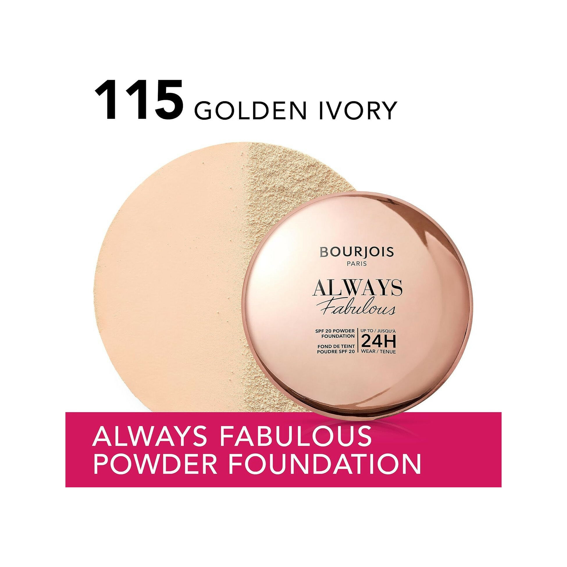 Bourjois Always Fabulous Fondotinta Compatto In Polvere 115 Golden Ivory 7g SPF20-1