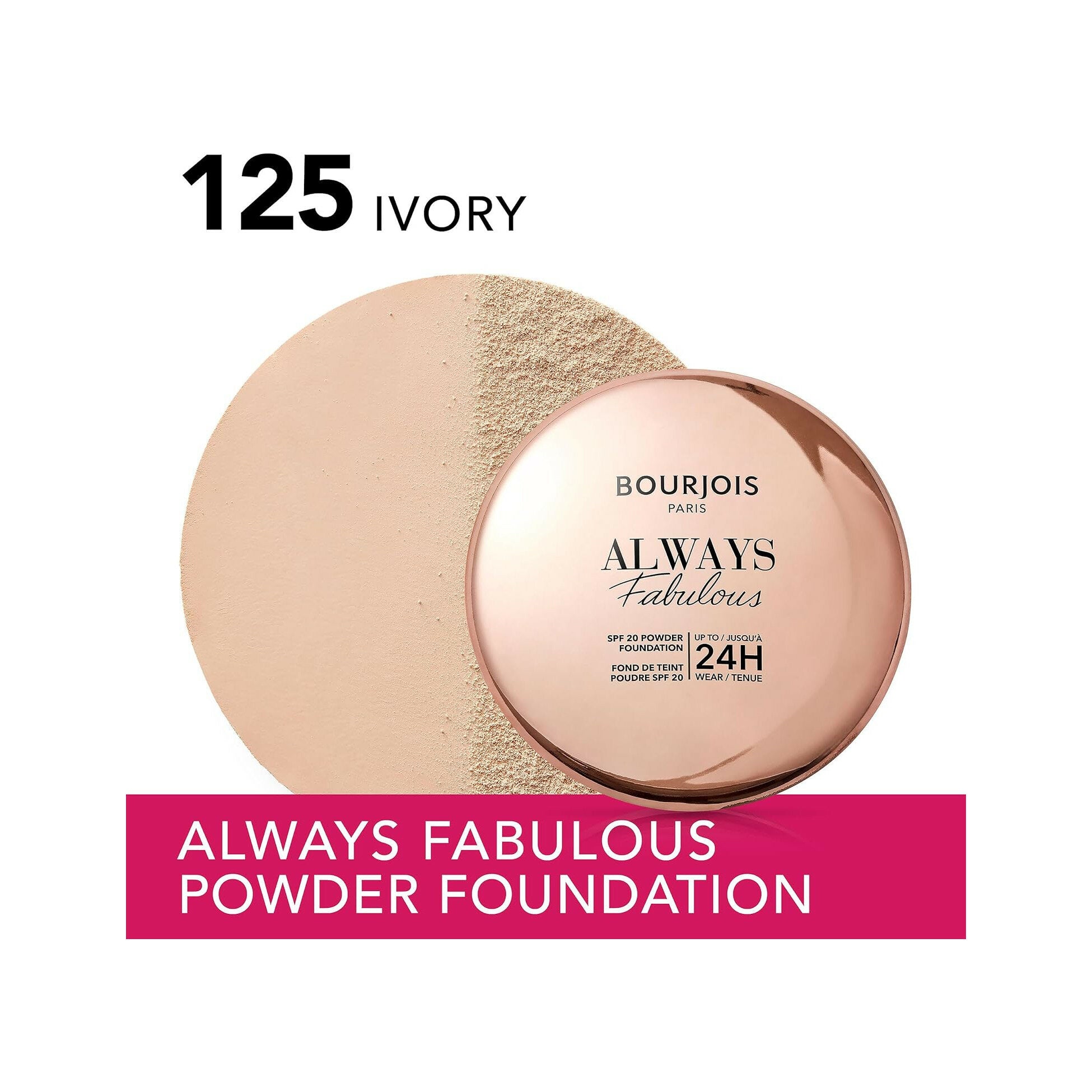 Bourjois Always Fabulous Fondotinta Compatto In Polvere 125 Ivory 7g SPF20-1