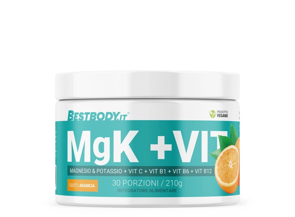 BestBody Mgk +vit Il Tuo Alleato Per L'equilibrio Elettrolitico E La Resistenza Fisica 210g Gusto Arancia-1