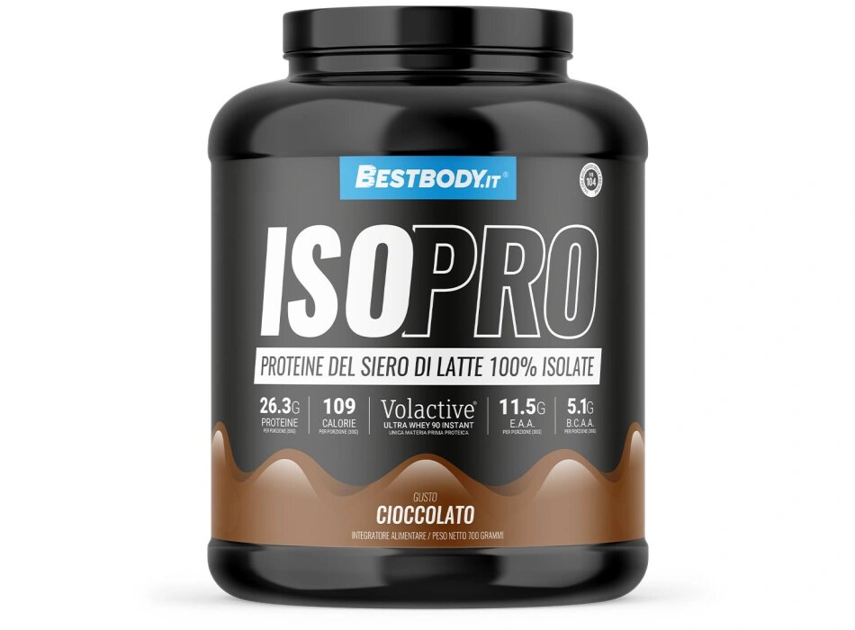 BestBody IsoPro Volactive® Proteine del Latte 100% Isolate Gusto Cioccolato 700g-1
