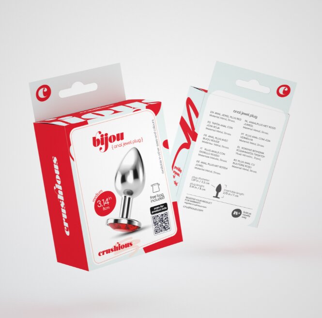 Crushious Plug Anale Bijou Gioiello Rosso Medio-5