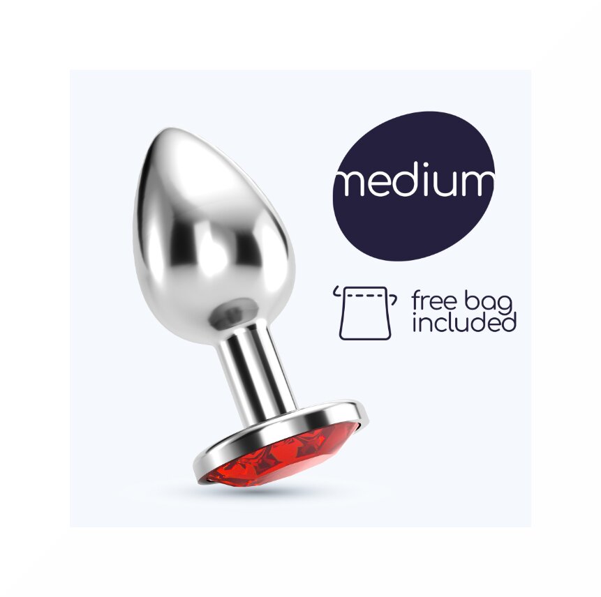 Crushious Plug Anale Bijou Gioiello Rosso Medio-3