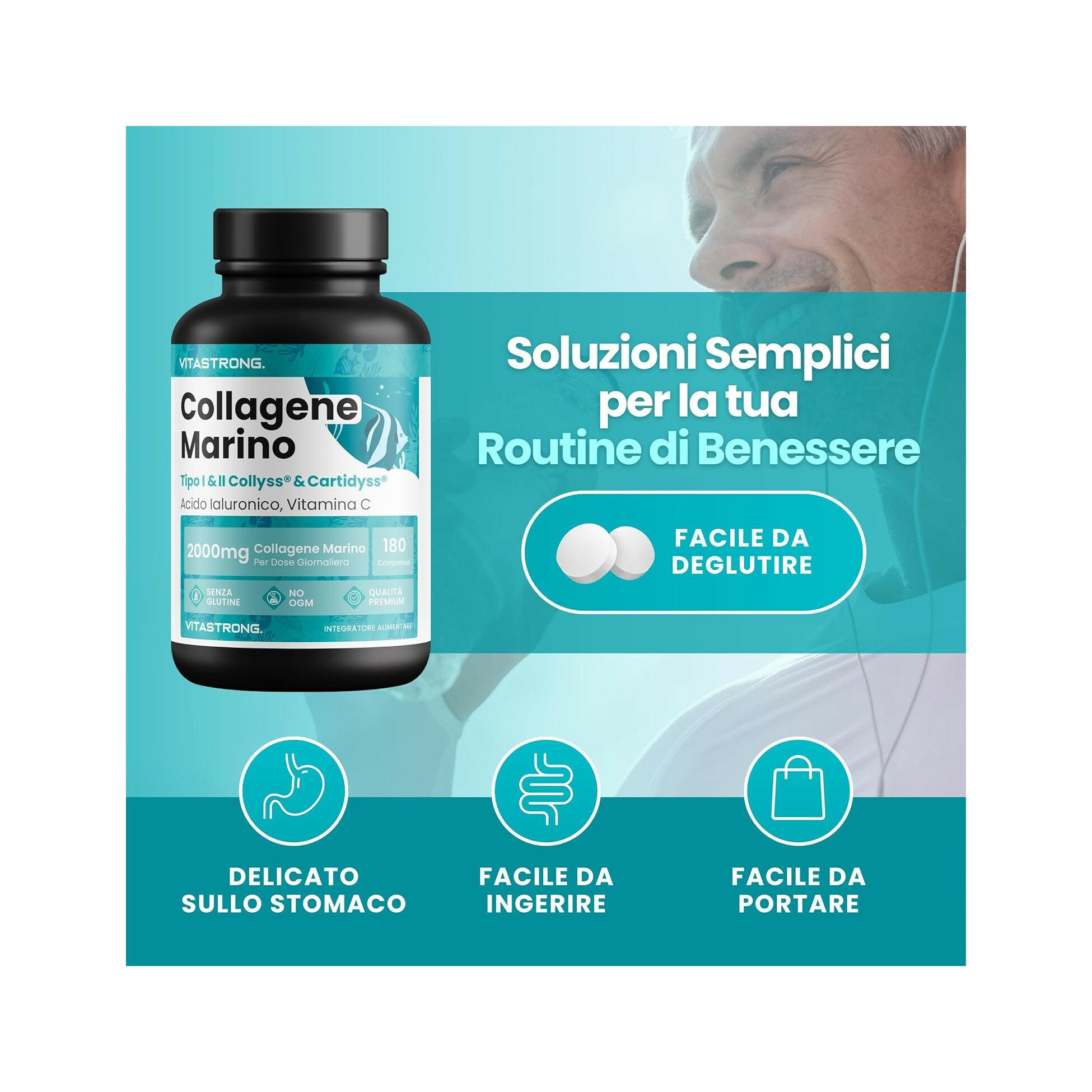 Vitastrong Marine Collagen 180 Compresse-6
