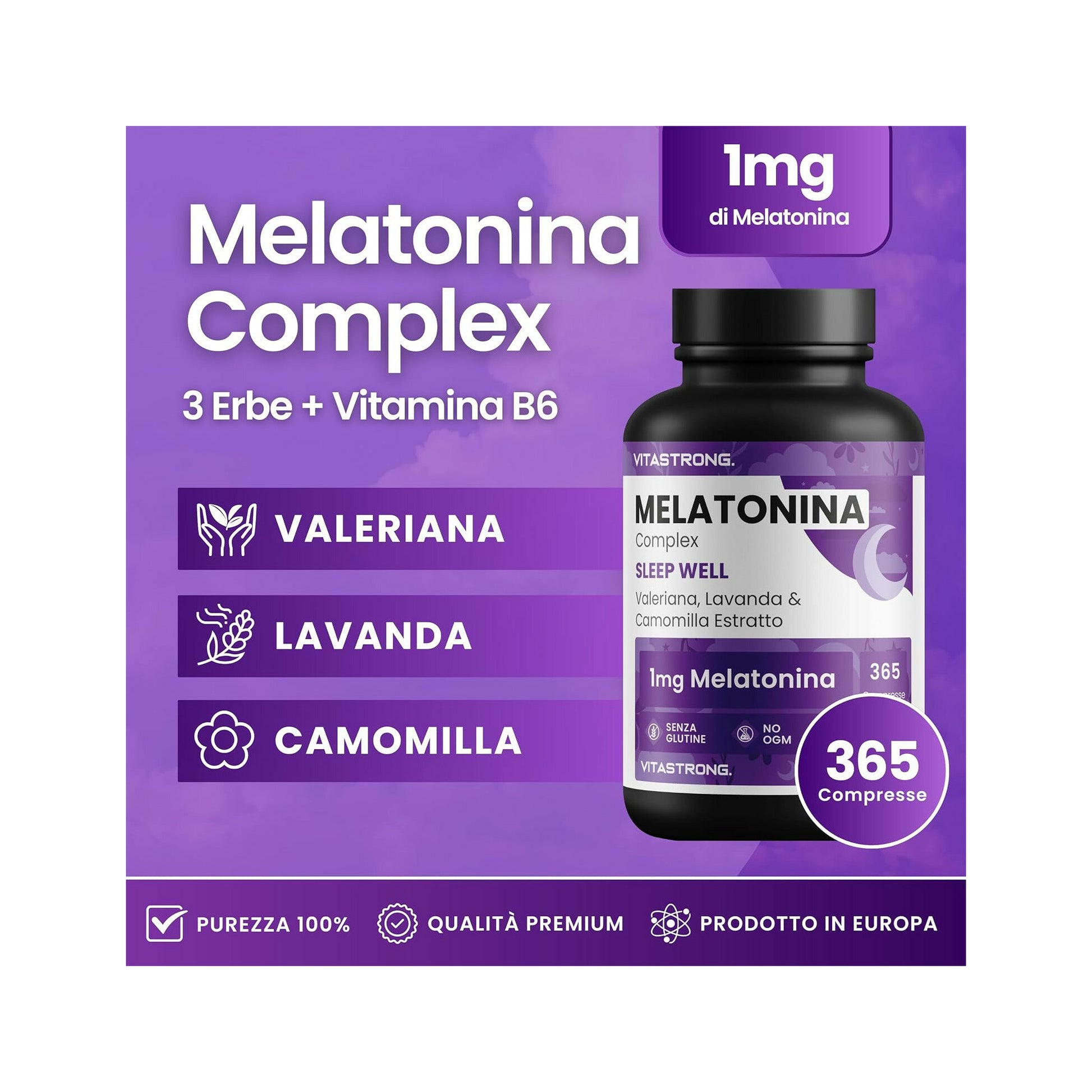 Vitastrong Melatonin Complex 365 Compresse-2
