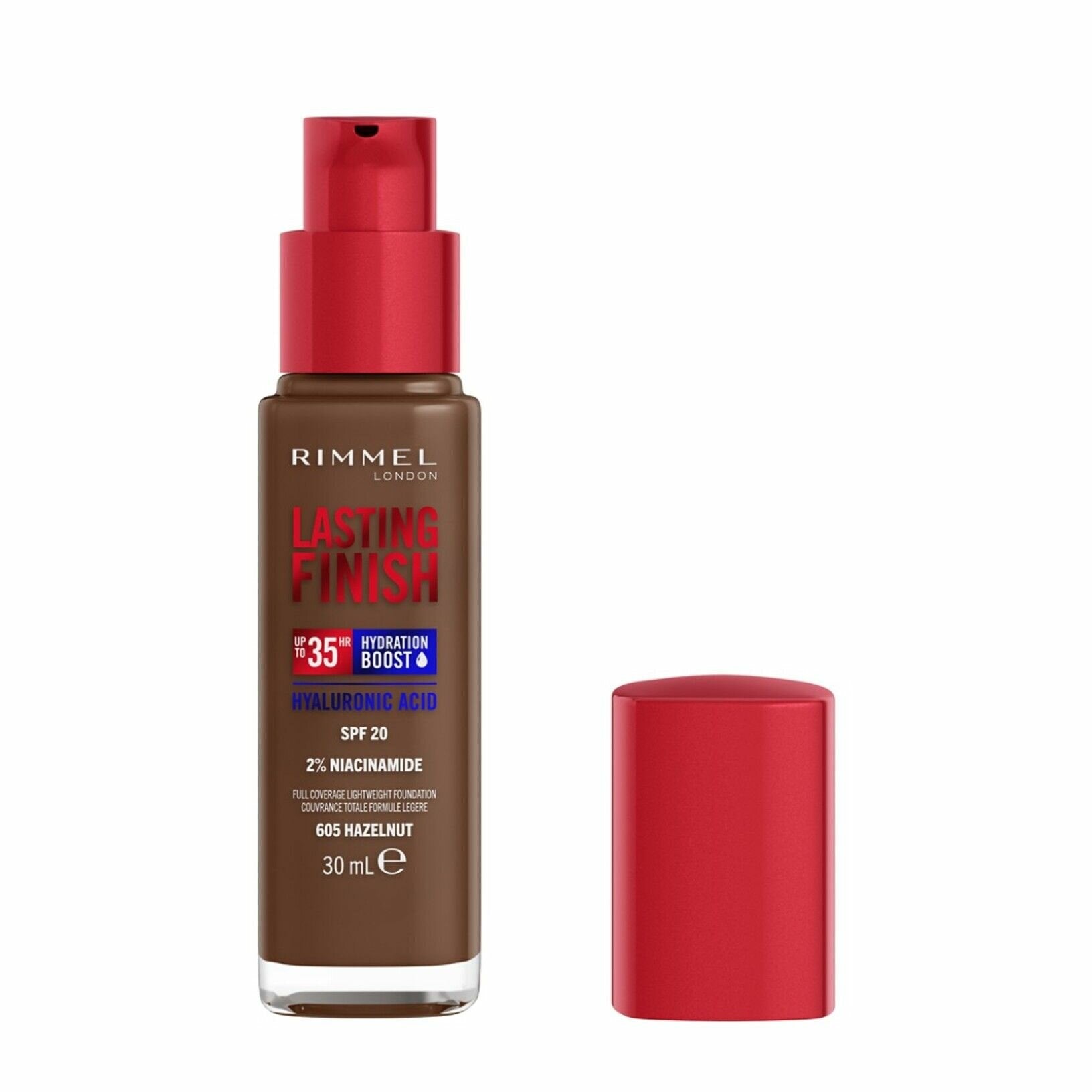 Rimmel Fondotinta Lasting Finish 35h Con Acido Ialuronico 605 Halzenut 30ml-2