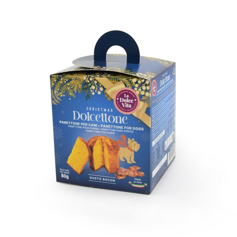 La Dolce Vita Dolcettone Panettone Per Cani Gusto Bacon 80g-1