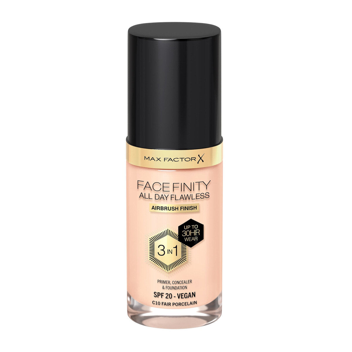 Max Factor Fondotinta Facefinity All Day Flawless 3In1 C10 Fair Porcelain 30ml-1