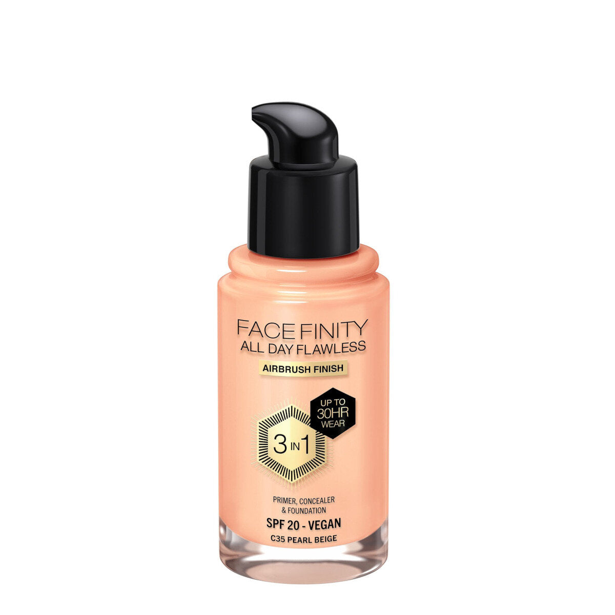 Max Factor Fondotinta Facefinity All Day Flawless 3In1 C35 Pearl Beige 30ml-2