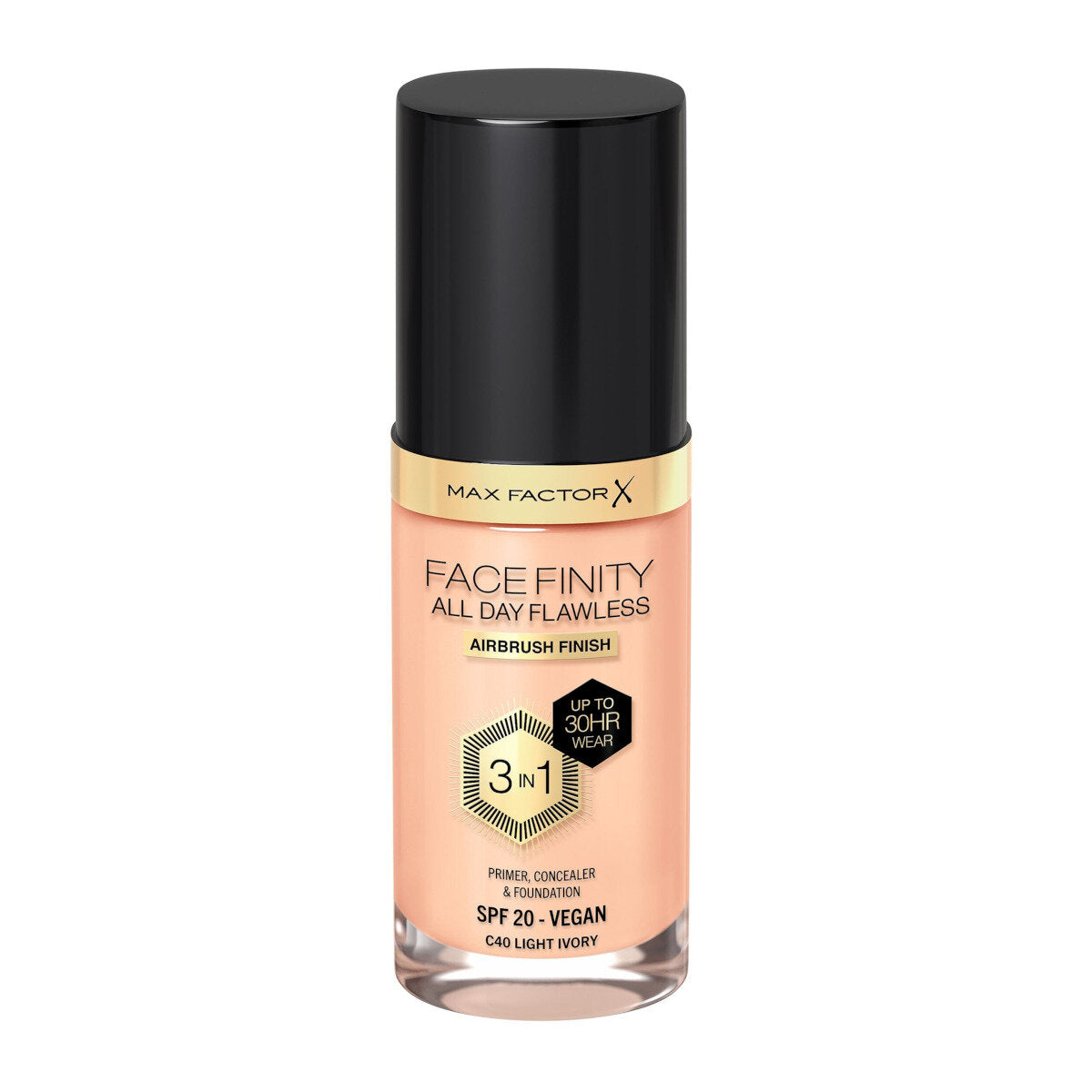 Max Factor Fondotinta Facefinity All Day Flawless 3In1 C40 Light Ivory 30ml-1