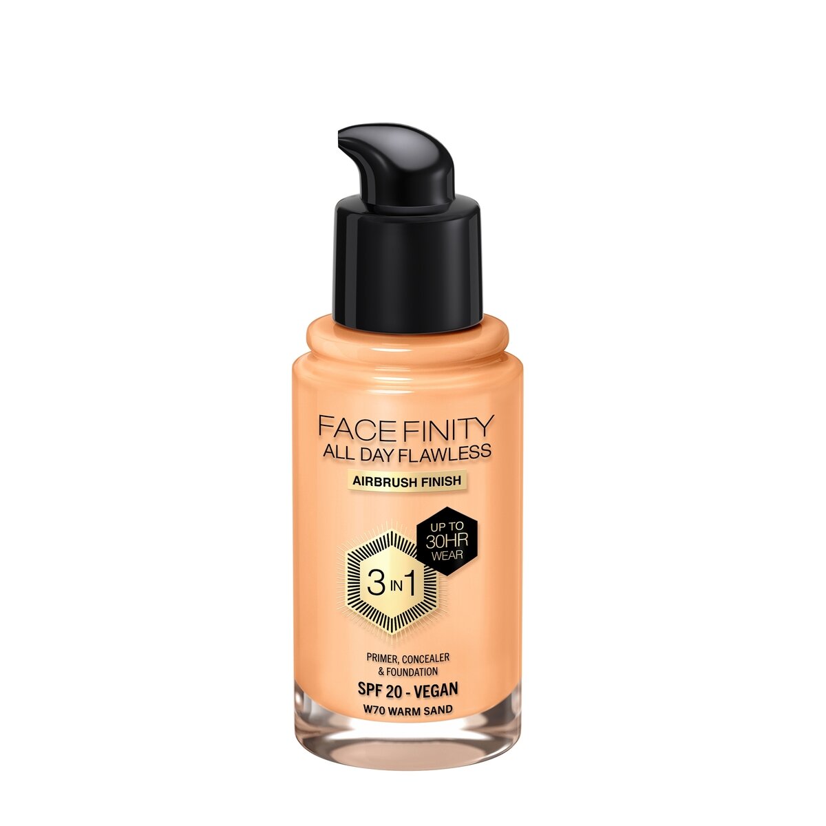 Max Factor Fondotinta Facefinity All Day Flawless 3In1 W70 Warm Sand 30ml-2