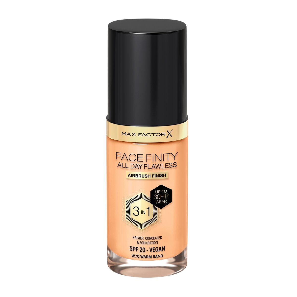 Max Factor Fondotinta Facefinity All Day Flawless 3In1 W70 Warm Sand 30ml-1