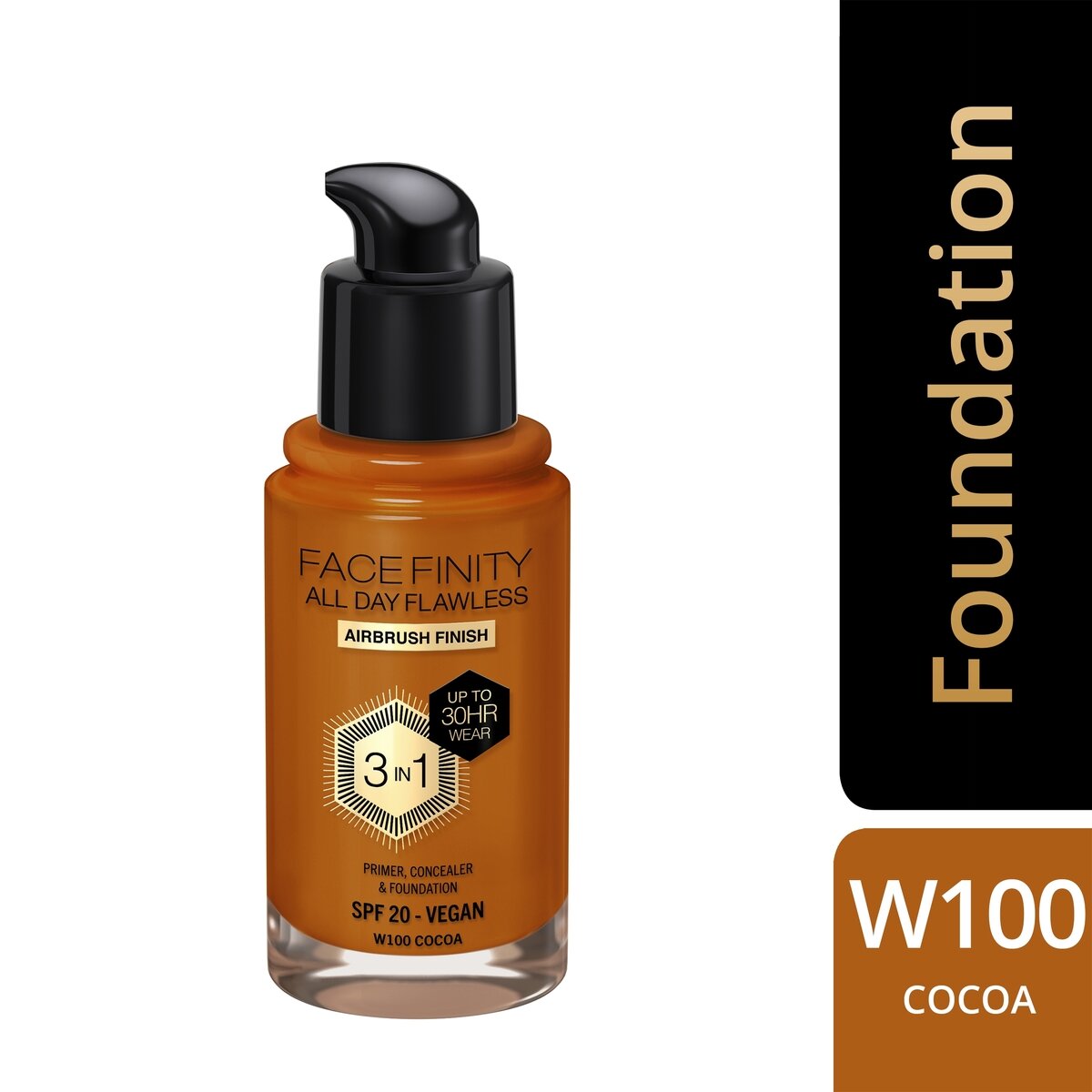 Max Factor Fondotinta Facefinity All Day Flawless 3In1 W100 Cocoa 30ml-4