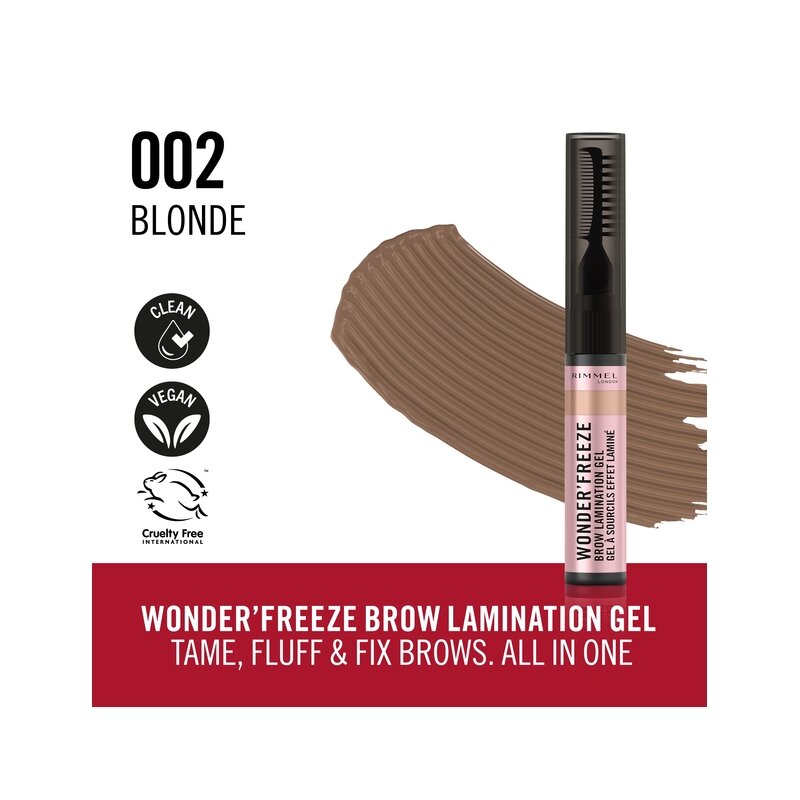 Rimmel Wonder Freeze Brow Lamination Gel Cera Sopracciglia 002 Blonde 6g-3