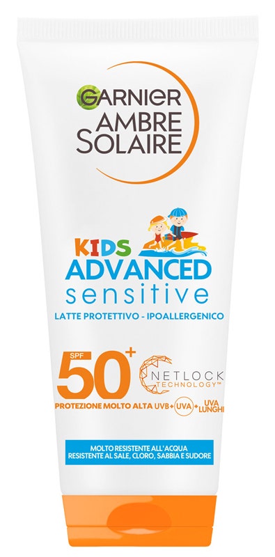 Garnier Ambre Solaire Advance Sensitive Latte Protettivo Bambini Tubo 200ml SPF50+-1