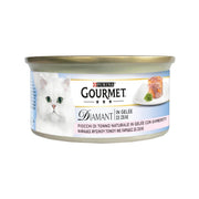 Purina Gourmet Diamant Fiocchi Tonno Naturale GelÃ©e Con Gamberetti Per Gatti Lattina 85g-1