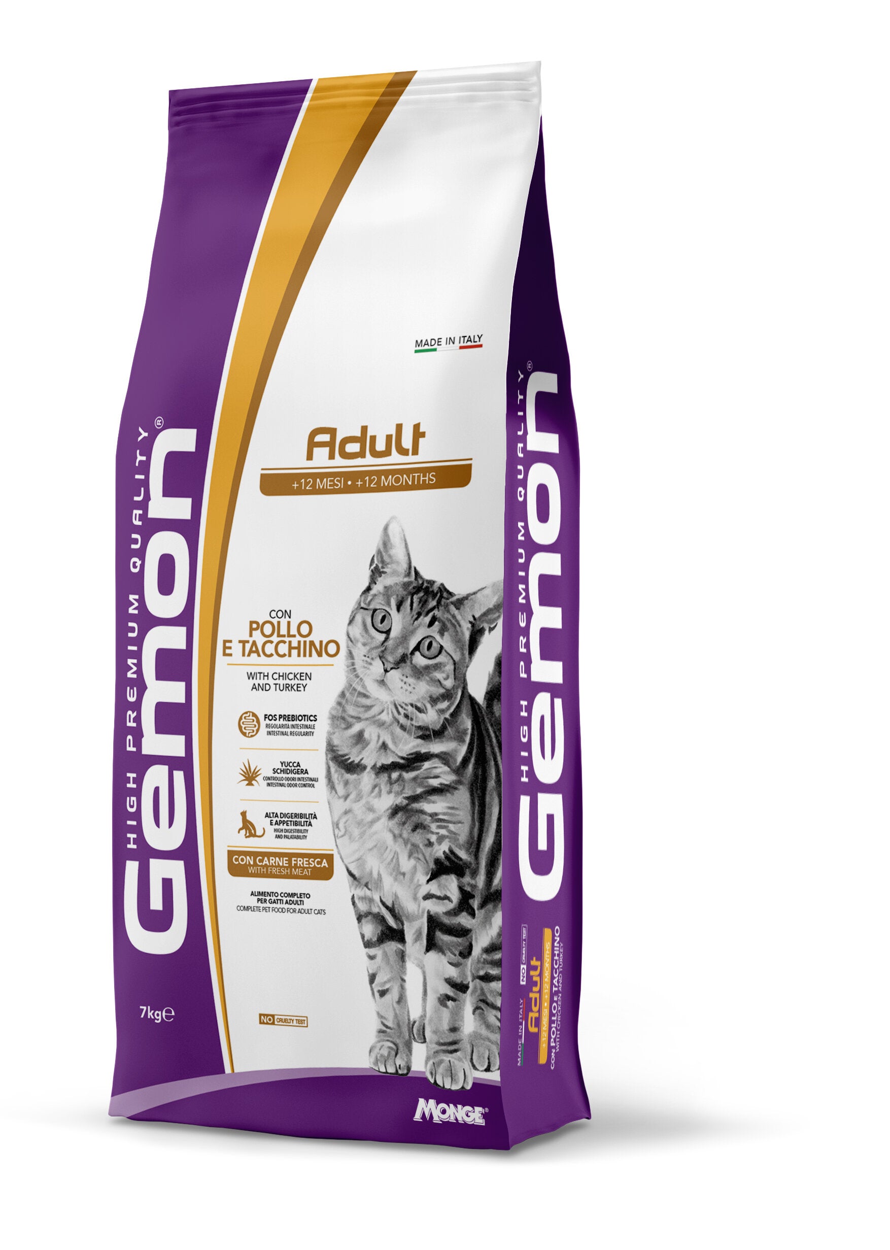 Gemon Cat Adult Pollo e Tacchino Cibo Secco Per Gatti Adulti Sacco 7Kg-3