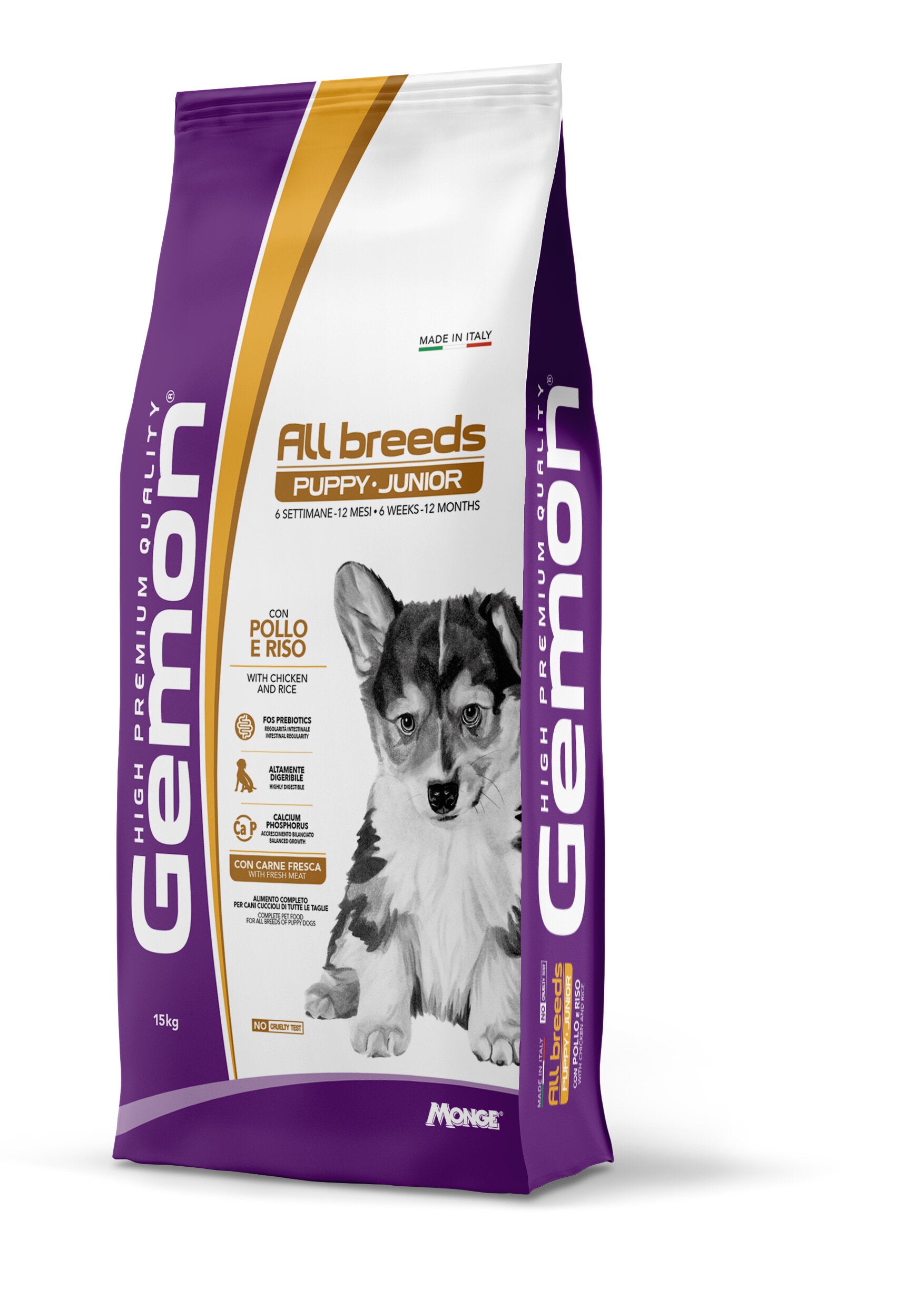 Gemon Pollo E Riso Cibo Secco Cani Cuccioli Taglia Media Sacco 15 Kg-2