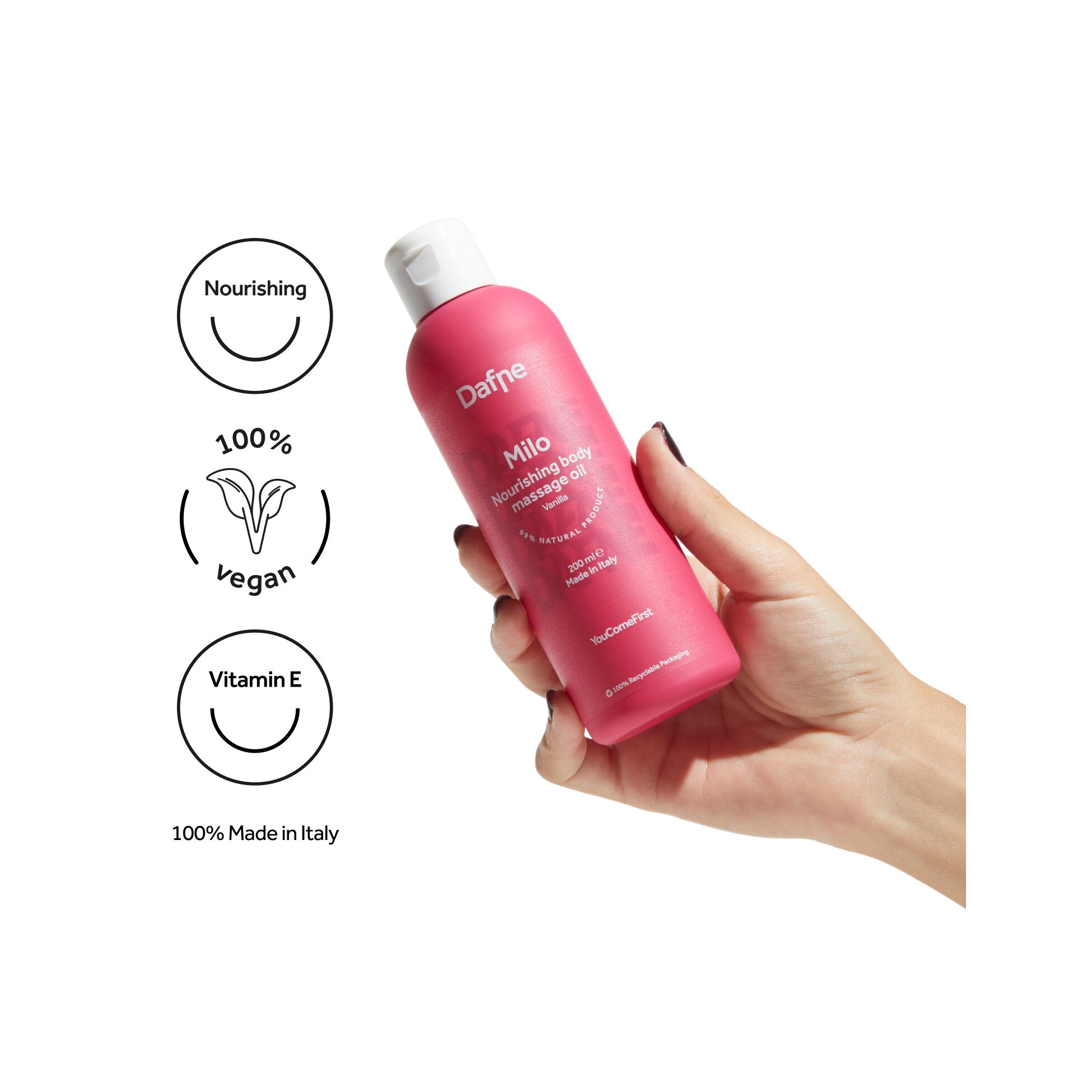 Dafne Olio Naturale Massaggi Corpo Vaniglia 200ml-2