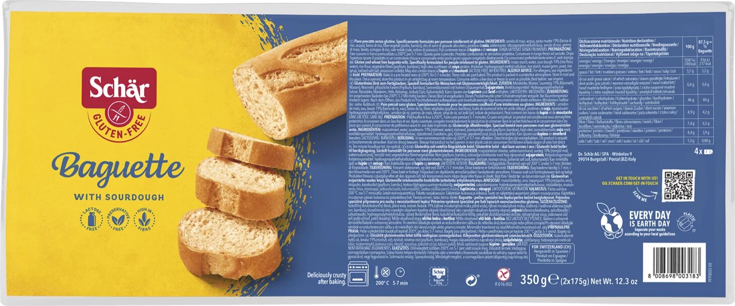 Schar Baguette pane precotto senza glutine 2x175g-1