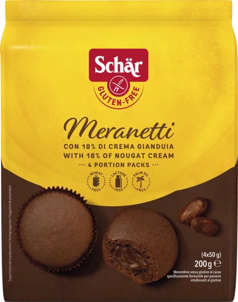 Schar Meranetti muffin ripieno di crema al cacao senza glutine 4x50g-1