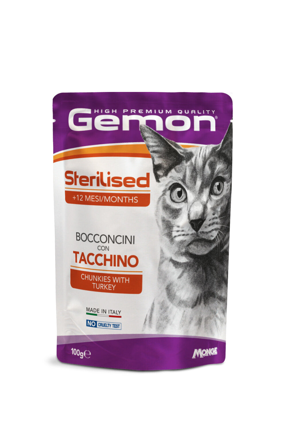 Gemon Bocconcini Con Tacchino Cibo Umido Gatti Età Avanzata Busta 100g-3